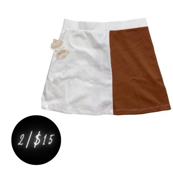 Altar’d State Brown and White Mini Skirt — NWT - Picture 2 of 9